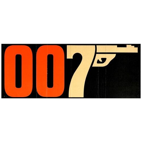 Lot # 484: JAMES BOND: THE MAN WITH THE GOLDEN GUN - German Advance 007 Banner (30" x 12"); Very Fine Folded