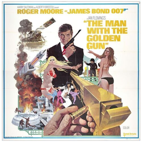Lot # 486: JAMES BOND: THE MAN WITH THE GOLDEN GUN - Six Sheet (76.5" x 80"); Very Fine- Folded