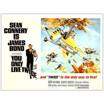 Lot # 491: JAMES BOND: YOU ONLY LIVE TWICE - British Quad (30" x 40"); Style B; Very Fine Folded