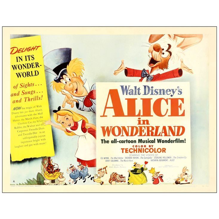 Alice In The Wonderland Poster Disney Mad Hatter Colorful Living