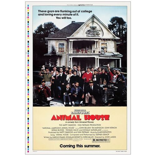 Lot # 506: ANIMAL HOUSE - One-Sheet (28" x 41"); Printer's Proof Advance; Very Fine+ on Linen