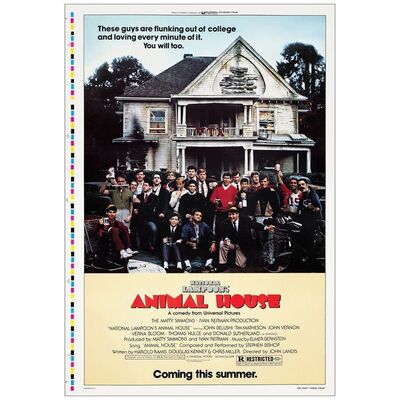 Lot # 506: ANIMAL HOUSE - One-Sheet (28" x 41"); Printer's Proof Advance; Very Fine+ on Linen