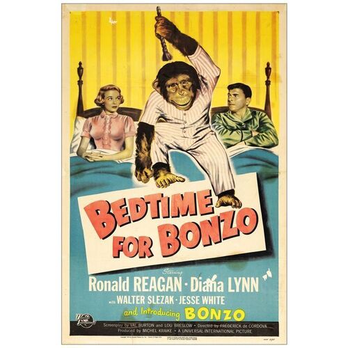 Lot # 512: BEDTIME FOR BONZO - One-Sheet (27" x 41"); Fine- on Linen