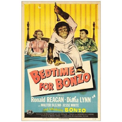 Lot # 512: BEDTIME FOR BONZO - One-Sheet (27" x 41"); Fine- on Linen