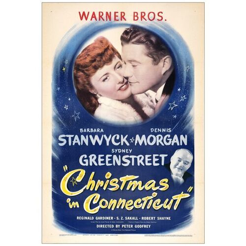 Lot # 519: CHRISTMAS IN CONNECTICUT - One-Sheet (27" x 41"); Very Fine+ on Linen