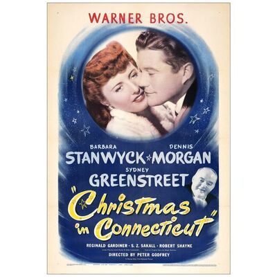 Lot # 519: CHRISTMAS IN CONNECTICUT - One-Sheet (27" x 41"); Very Fine+ on Linen