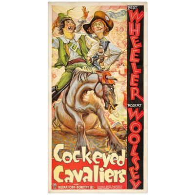 Lot # 520: COCKEYED CAVALIERS - Three Sheet (41" x 80"); Very Fine on Linen