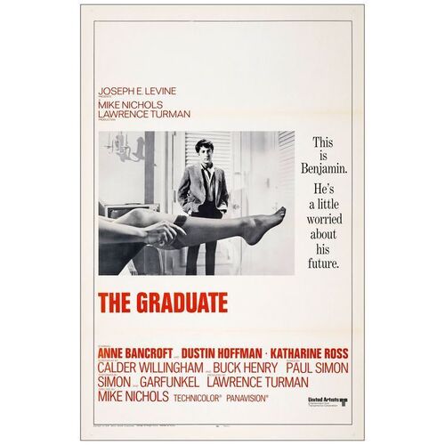 Lot # 524: THE GRADUATE - One-Sheet (27" x 41"); International; Near Mint Flat Folded