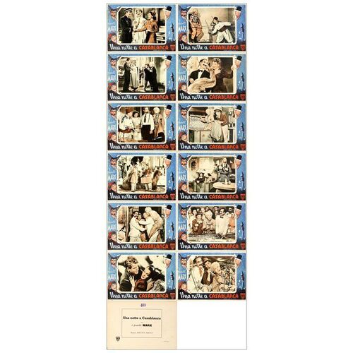 Lot # 527: NIGHT IN CASABLANCA, A - Italian Photobusta Set (12) (13.5" x 19"); Very Fine