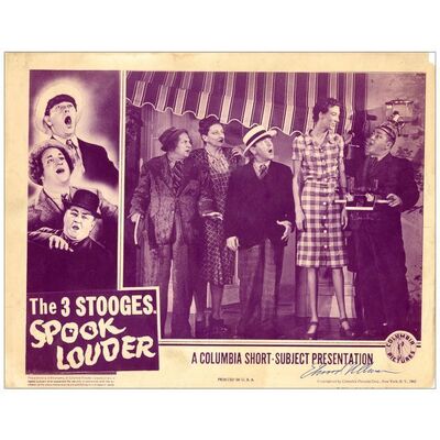 Lot # 534: SPOOK LOUDER - Lobby Card (11" x 14") Autographed by Screenwriter Edward Ulman; Very Fine-