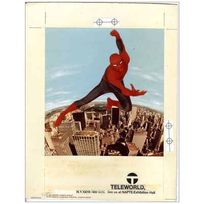 Lot # 538: THE AMAZING SPIDER-MAN - Original VHS Artwork (9" x 12 3/4"); Very Fine- on Cardstock