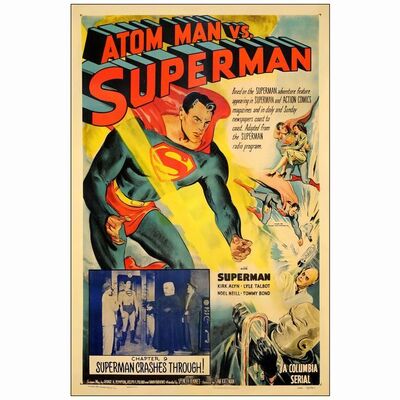 Lot # 539: ATOM MAN VS. SUPERMAN - One-Sheet (27" x 41"); Fine- on Linen