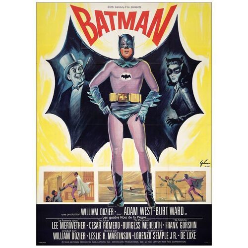 Lot # 541: BATMAN - French Grande (46" x 61"); Near Mint Folded, Full-Bleed