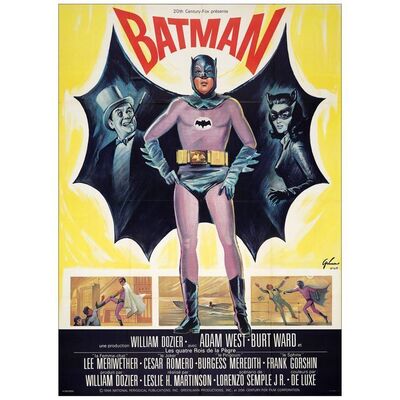 Lot # 541: BATMAN - French Grande (46" x 61"); Near Mint Folded, Full-Bleed