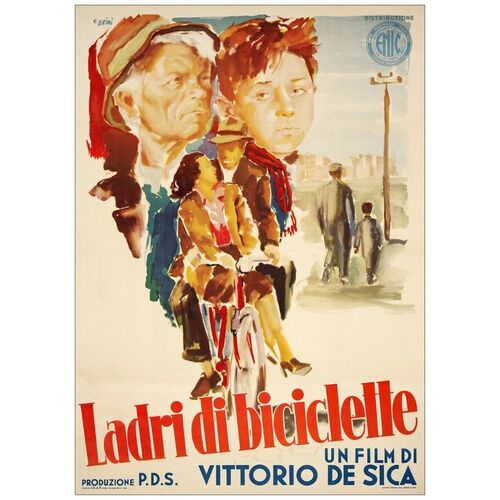 Lot # 547: BICYCLE THIEVES - Italian 2-Fogli (38.5" x 54"); Fine+ on Linen