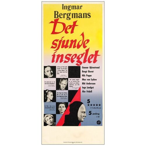 Lot # 554: THE SEVENTH SEAL - Swedish Stolpe (12.5" x 27.5"); Very Fine- on Linen
