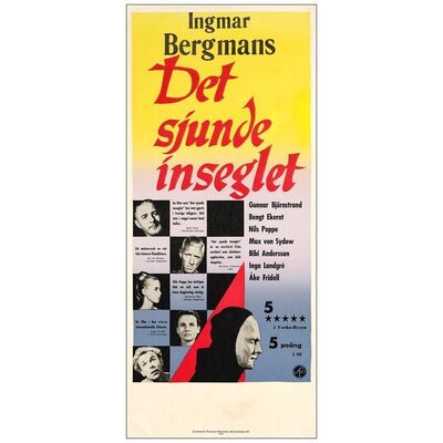 Lot # 554: THE SEVENTH SEAL - Swedish Stolpe (12.5" x 27.5"); Very Fine- on Linen