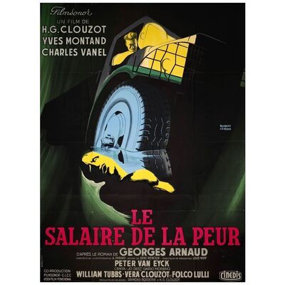 Lot # 556: THE WAGES OF FEAR - French Grande (45" x 61.5"); Style B; Very Fine+ Folded, Full-Bleed