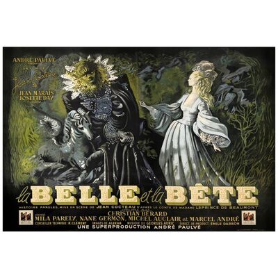 Lot # 560: LA BELLE ET LA BETE - French Double Grande (62" x 91"); Full-Bleed; Very Fine- on Linen