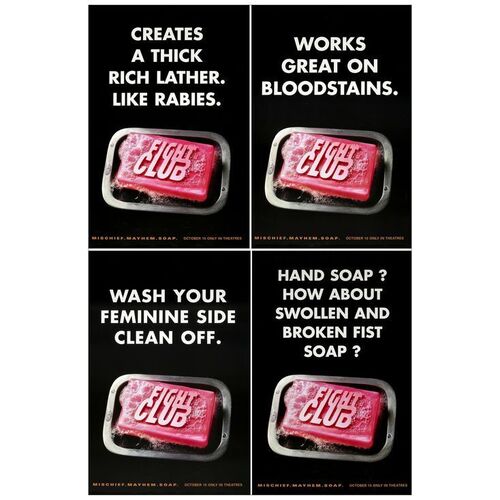 Lot # 564: FIGHT CLUB - One-Sheets (4) (27" x 40"); Advance; Mint Rolled