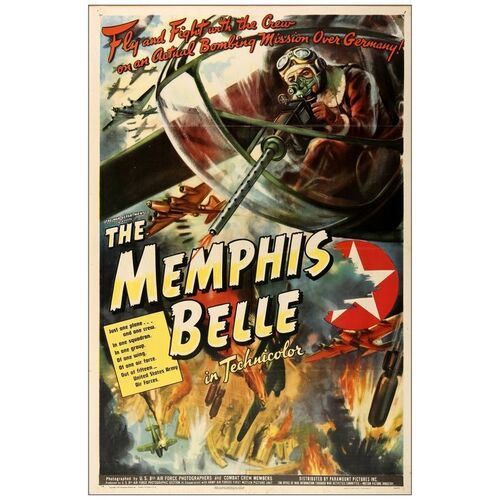 Lot # 570: THE MEMPHIS BELLE - One-Sheet (27" x 41"); Style A; Very Fine Folded