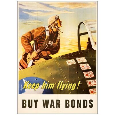 Lot # 574: KEEP HIM FLYING! - War Bond Poster (28.5" x 40"); Very Fine+ Folded