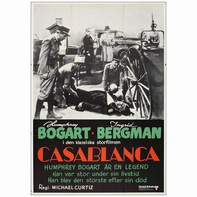 Lot # 578: CASABLANCA - Swedish One-Sheet (27.5" x 39.5"); Very Fine- Folded