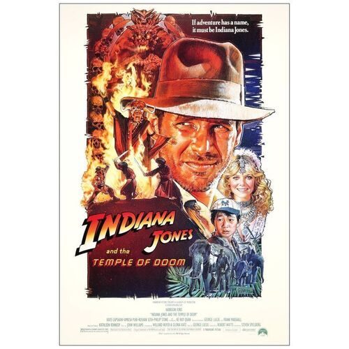 Lot # 590: INDIANA JONES AND THE TEMPLE OF DOOM - One-Sheet (27" x 41"); Very Fine+ Rolled