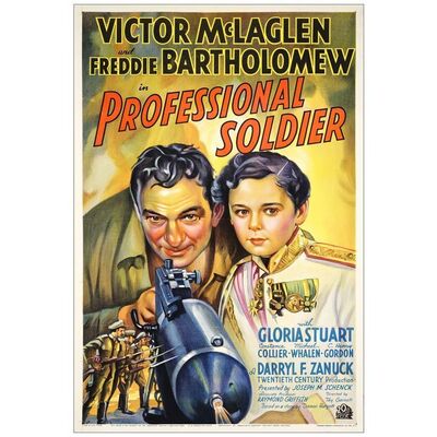 Lot # 592: PROFESSIONAL SOLDIER - One-Sheet (27.5" x 41"); Style A; Very Fine+ on Linen
