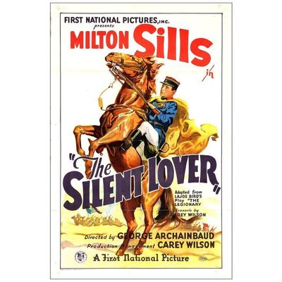 Lot # 594: THE SILENT LOVER - One-Sheet (27" x 41"); Style B, Stone Litho; Very Fine- Folded