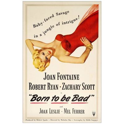 Lot # 598: BORN TO BE BAD - One-Sheet (27" x 41"); Very Fine- on Linen