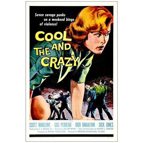 Lot # 599: THE COOL AND THE CRAZY - One-Sheet (27" x 41"); Very Fine+ Folded