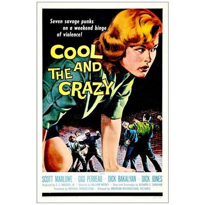 Lot # 599: THE COOL AND THE CRAZY - One-Sheet (27" x 41"); Very Fine+ Folded