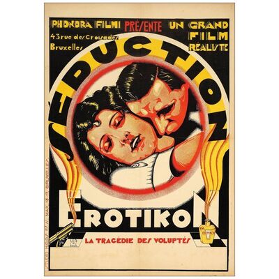 Lot # 601: EROTIKON - Pre-War Belgian (23" x 33"); Very Fine+ on Linen