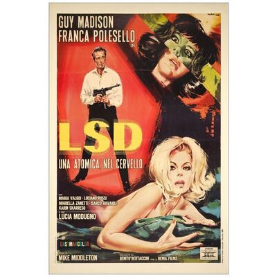 Lot # 603: LSD FLESH OF DEVIL - Italin 2-Fogli (39" x 55"); Fine+ on Linen