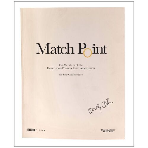 Lot # 615: MATCH POINT - Book (135 Pages) (8.5" x 11") Autographed by Woody Allen; Very Fine+