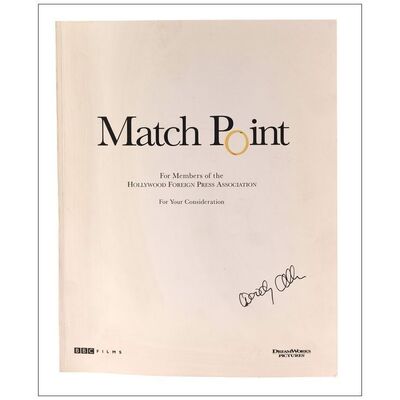 Lot # 615: MATCH POINT - Book (135 Pages) (8.5" x 11") Autographed by Woody Allen; Very Fine+