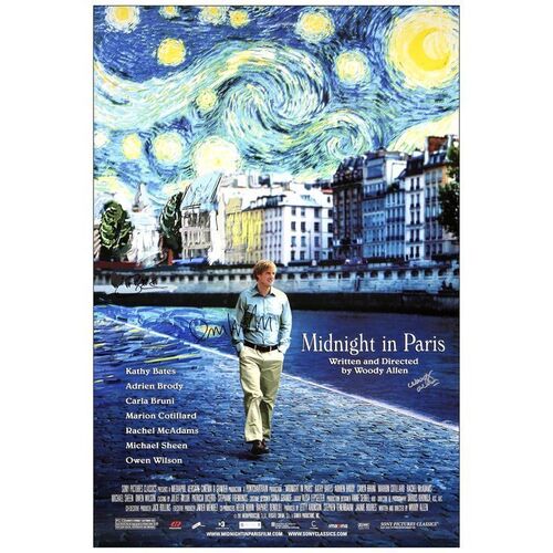 Lot # 617: MIDNIGHT IN PARIS - One-Sheet, DS (27" x 40") Autographed by Woody Allen, Owen Wilson and Corey Stoll; Very Fine Rolled