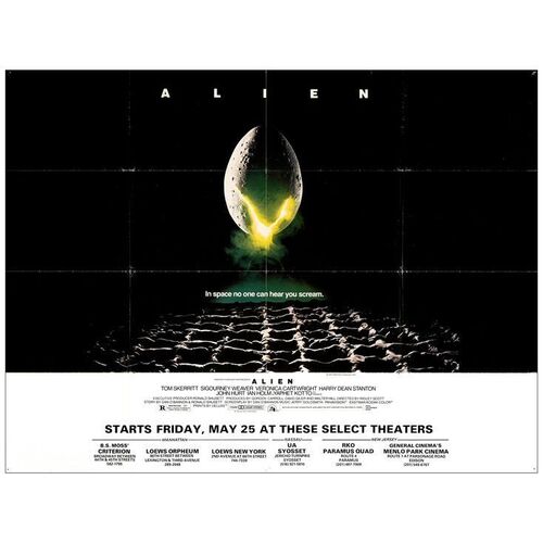 Lot # 619: ALIEN - New York Subway (45" x 58.5"); Very Fine- Folded