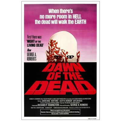 Lot # 626: DAWN OF THE DEAD - One-Sheet (27" x 41"); Red Style; Near Mint Folded