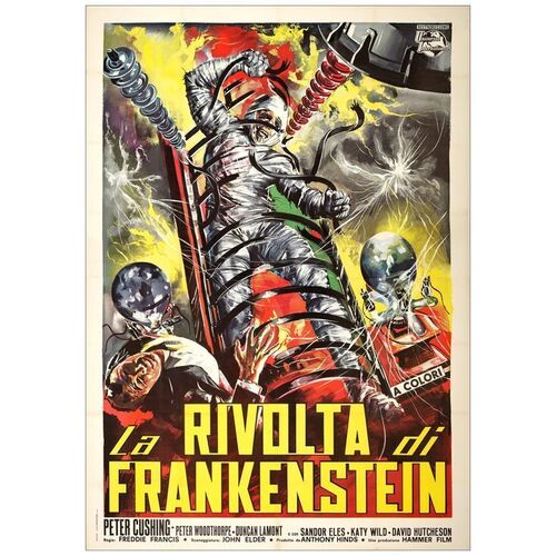 Lot # 629: THE EVIL OF FRANKENSTEIN - Italain 4-Fogli (55" x 77"); Very Fine+ on Linen