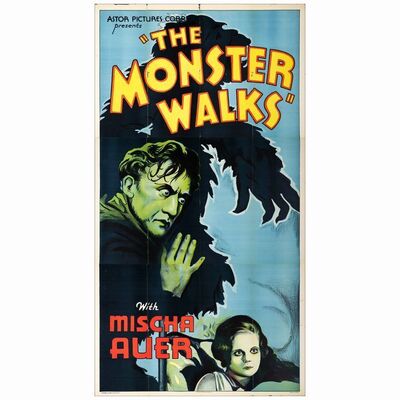 Lot # 638: MONSTER WALKS,THE - Three Sheet (41" x 76"); Bryan Fuller Collection
; Fine Folded
