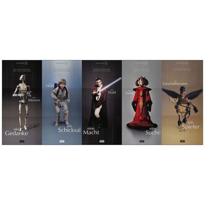 Lot # 653: STAR WARS: EPISODE I - THE PHANTOM MENACE - German Door Panels (5) (47" x 99.5"); Near Mint Folded