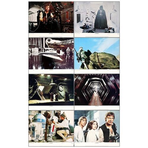 Lot # 655: STAR WARS: EPISODE IV - A NEW HOPE - Lobby Card Set (8) (11" x 14"); Very Fine+
