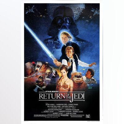 Lot # 682: STAR WARS: EPISODE VI - RETURN OF THE JEDI - One-Sheet (27" x 41") Autographed by Mark Hamill; Style B; Very Fine- Rolled