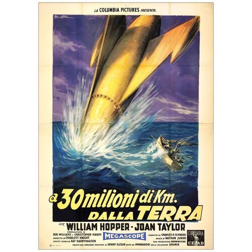 Lot # 688: 20 MILLION MILES TO EARTH - Italian 4-Fogli (55" x 77"); Very Fine on Linen
