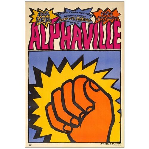 Lot # 692: ALPHAVILLE - Polish One-Sheet (23.5" x 33.5"); Very Fine+ on Linen