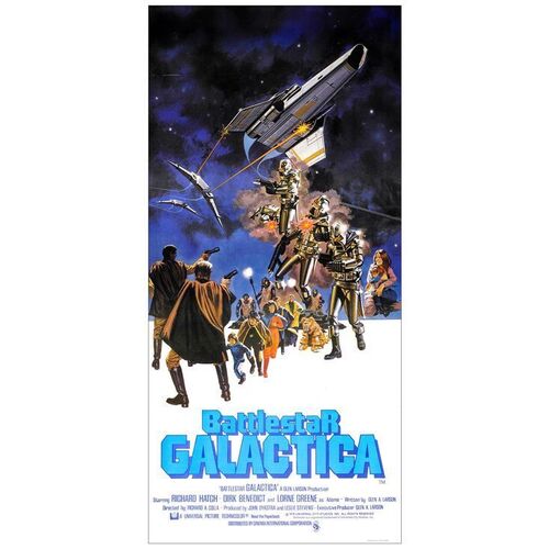 Lot # 696: BATTLESTAR GALACTICA - British Three Sheet (40" x 80"); Very Fine+ on Linen, Full-Bleed