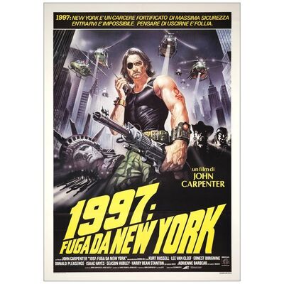 Lot # 704: ESCAPE FROM NEW YORK - Italian 2-Fogli (39.5" x 55"); Very Fine+ on Linen