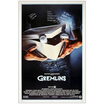Lot # 710: GREMLINS - One-Sheet (27" x 41") Autographed by Joe Dante and Zach Galligan; Very Fine Rolled